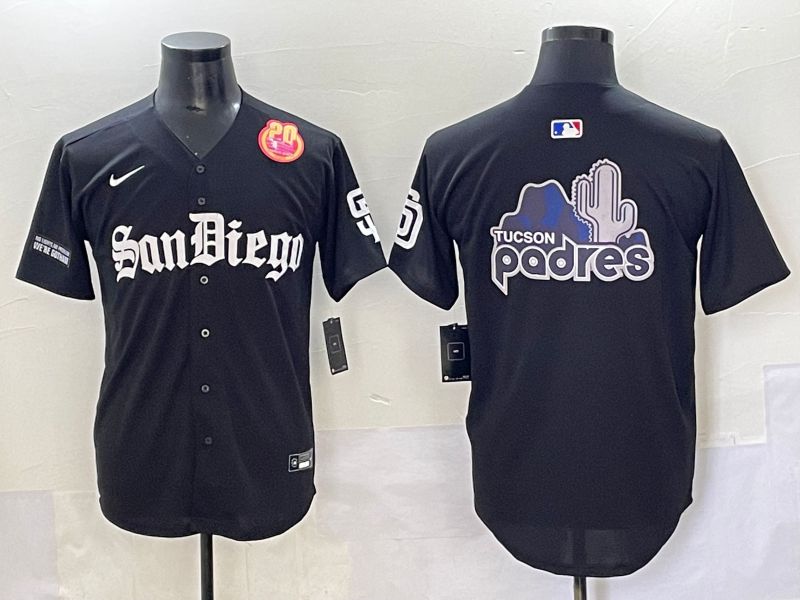 Men 2025 San Diego Padres Blank Black Five generations Joint Name Nike MLB Jersey style 19->san diego padres->MLB Jersey